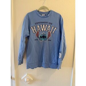 Disney Stitch Experiment 626 Hawaii Pullover Sweatshirt XS Blue